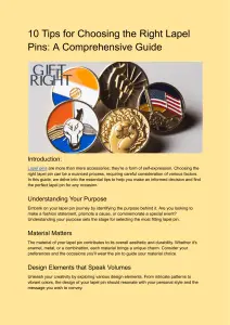 How to Choose the Right Custom Lapel Pins: A Comprehensive Guide